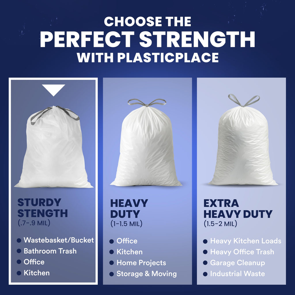 8 Gallon White Drawstring Trash Bags 200 Count N1106