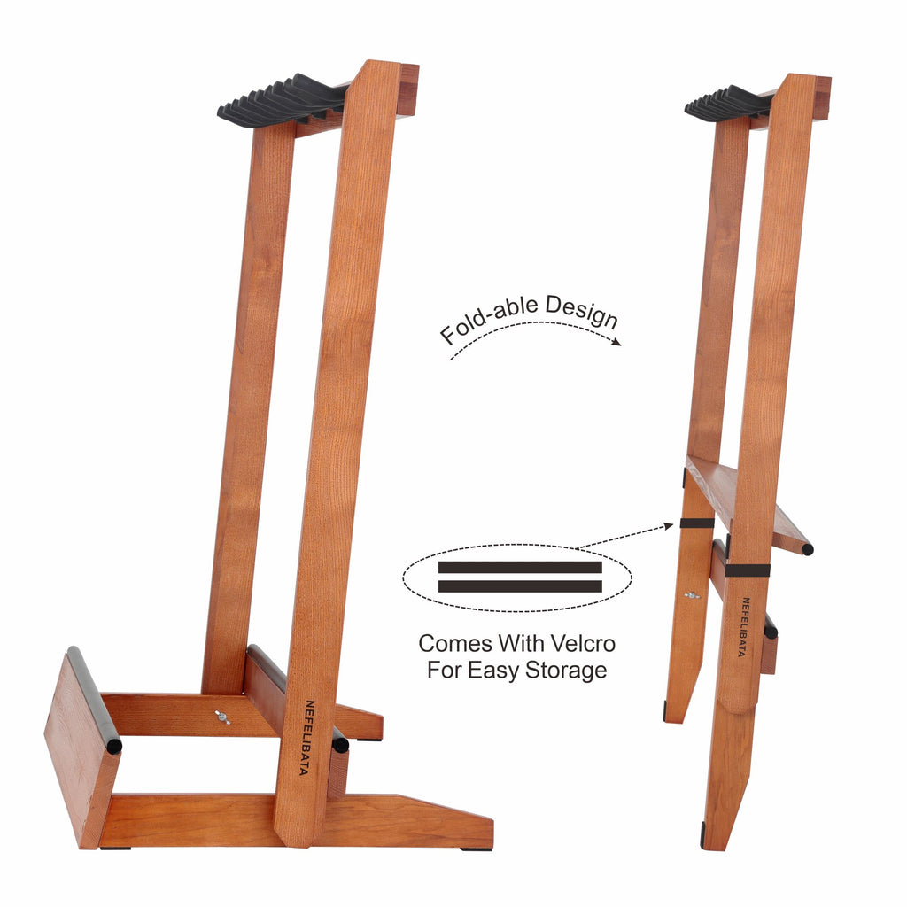 5 Holders Wooden Guitar Stand Floor Rack Q302888