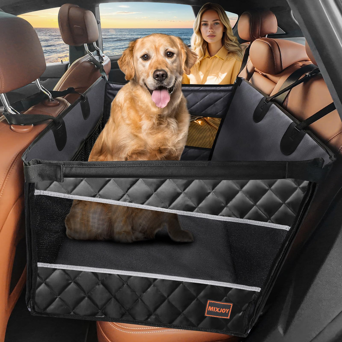 Waterproof Dog Car Seat with Storage Pocket L3345