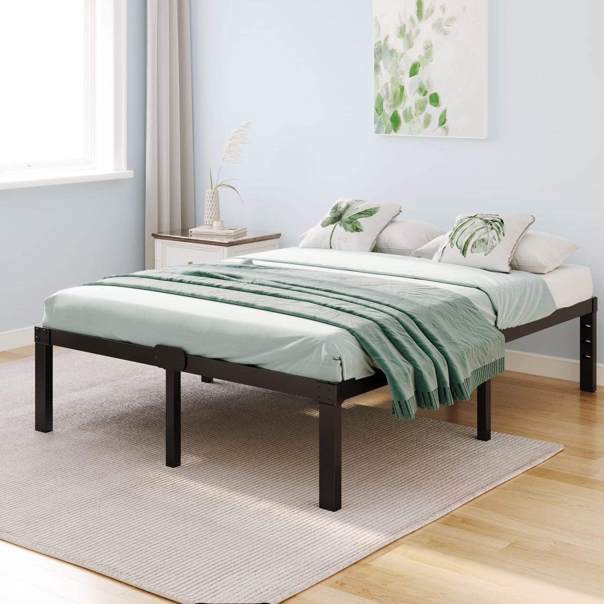 Queen Size 14 Inch Heavy Duty Metal Platform Bed Frame R966939