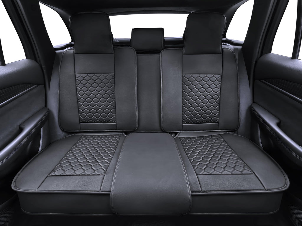 Leather Waterproof Car Seat Cover Full Set Black J95163