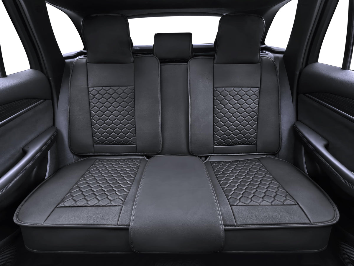 Leather Waterproof Car Seat Cover Full Set Black J95163