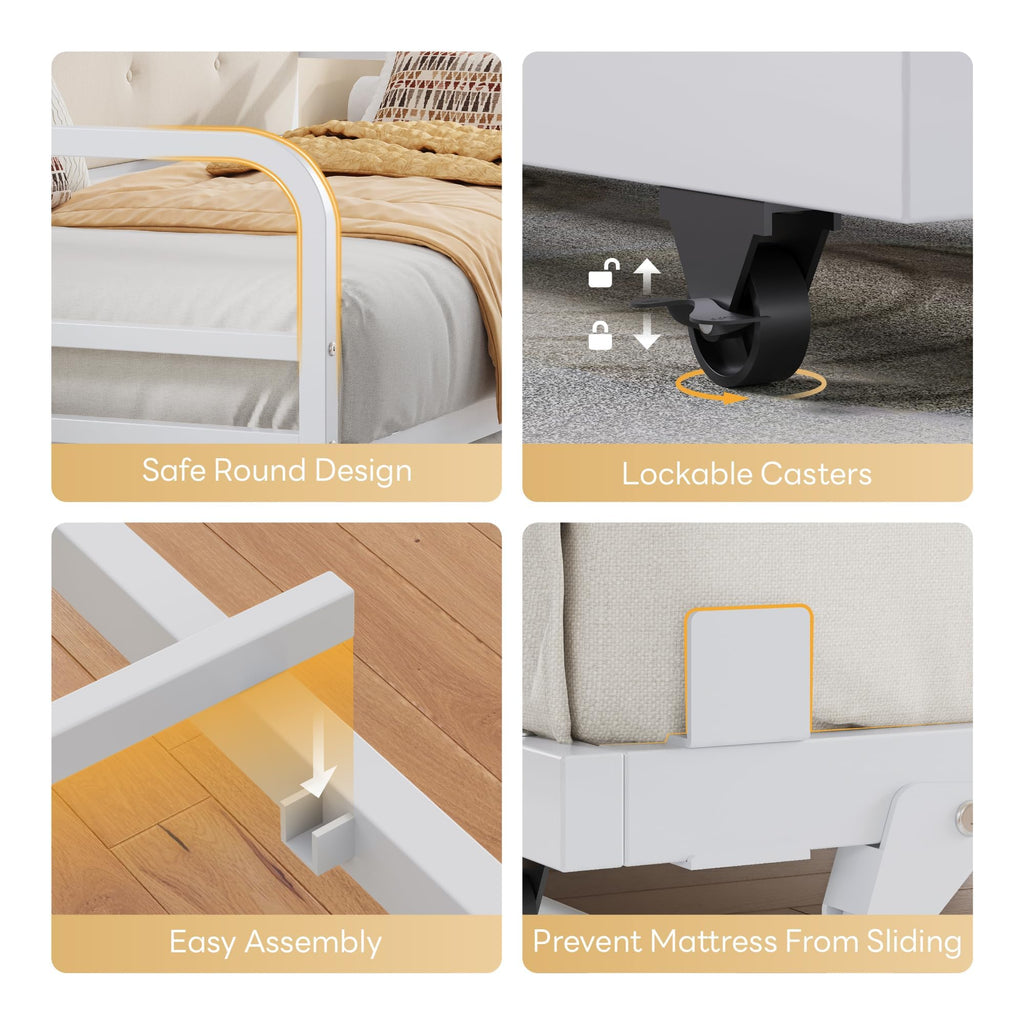 White Daybed with Trundle B54619