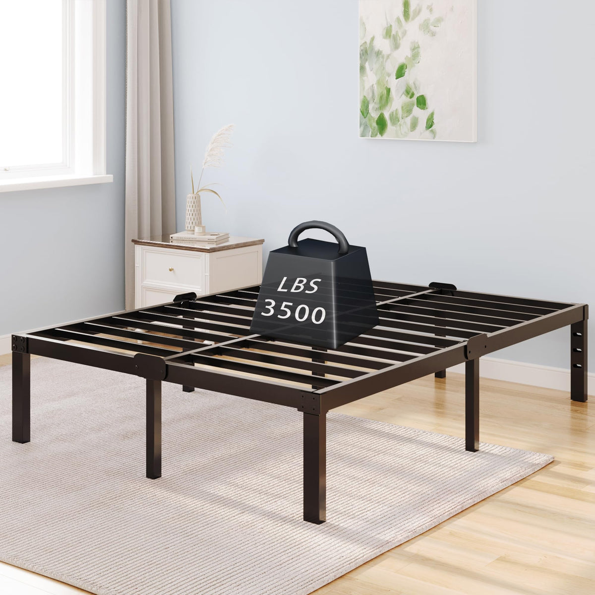 Queen Size 14 Inch Heavy Duty Metal Platform Bed Frame R966939