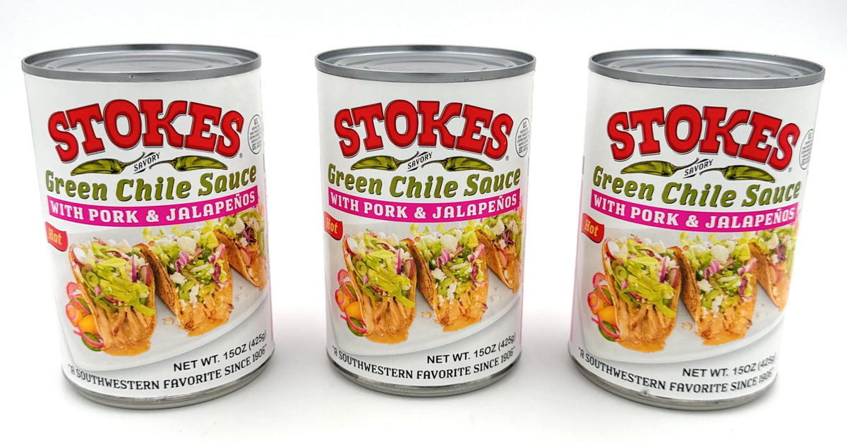 Green Chile Sauce with Pork and Jalapenos Pack of 3 I361