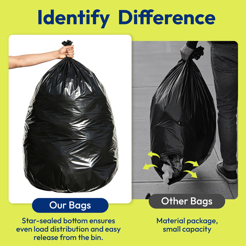 55 Gallon 30 Count 1.2 Mil Black Heavy Duty Trash Bags M430
