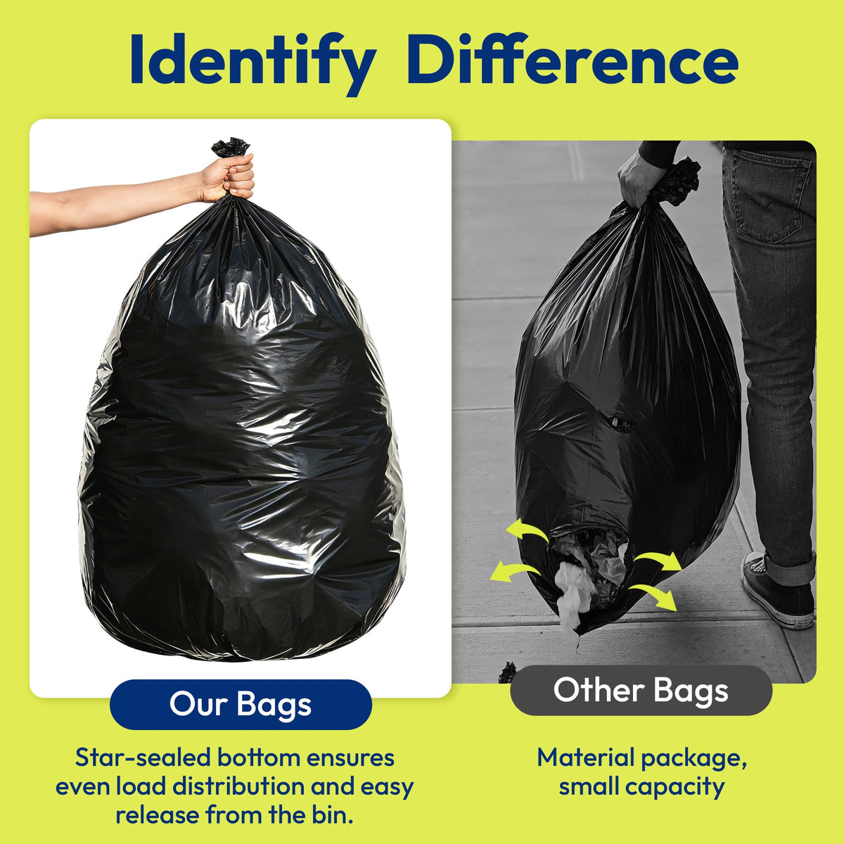 55 Gallon 30 Count 1.2 Mil Black Heavy Duty Trash Bags M430