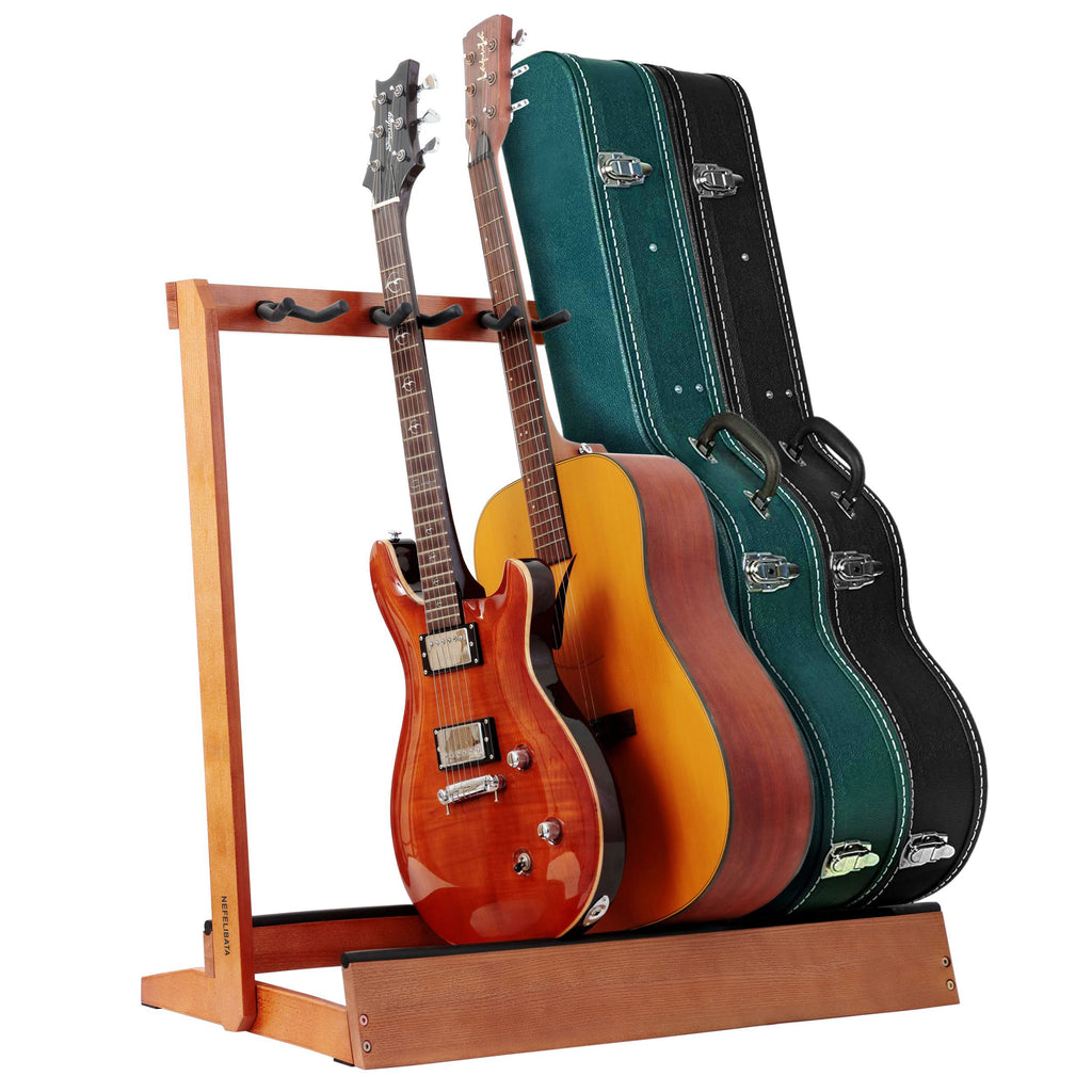 5 Holders Wooden Guitar Stand Floor Rack Q302888