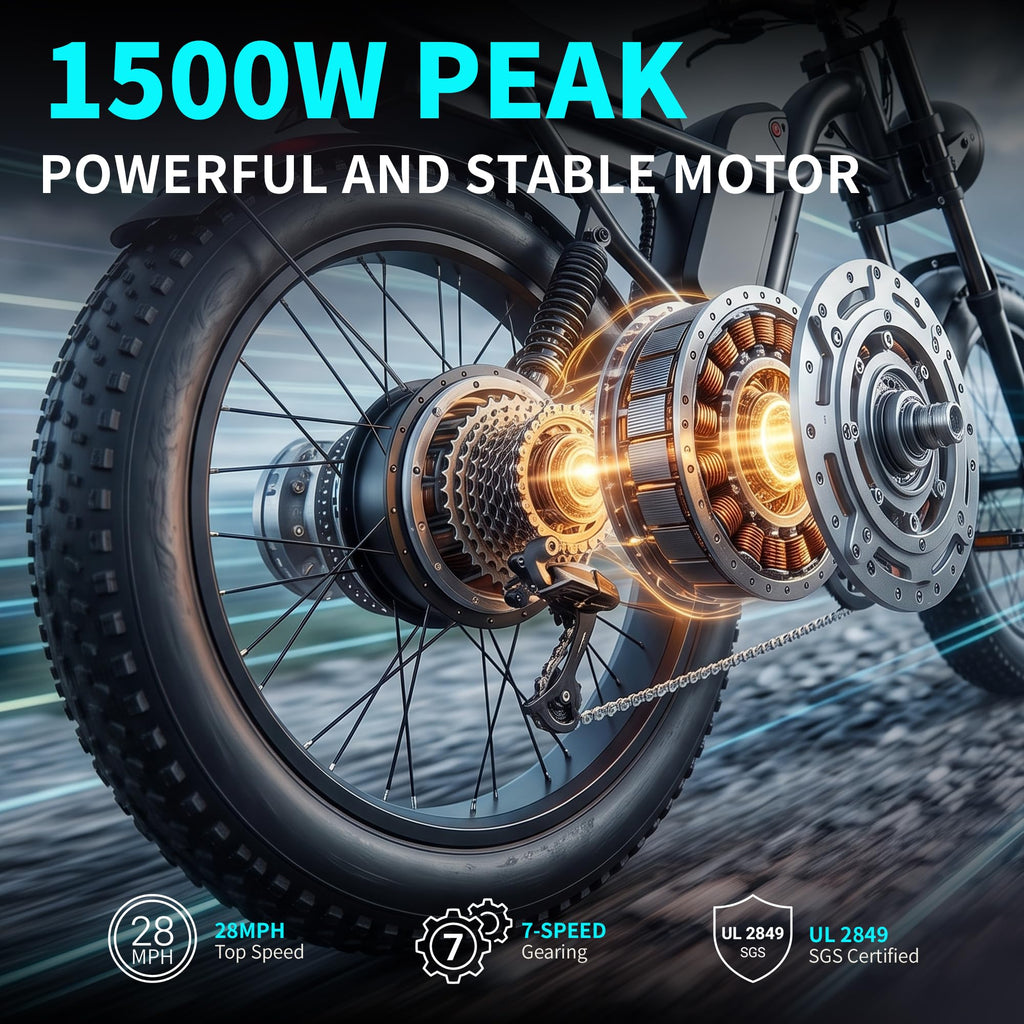 1500W Peak 20" x 4.0" Fat Tire Electric Bike Z183
