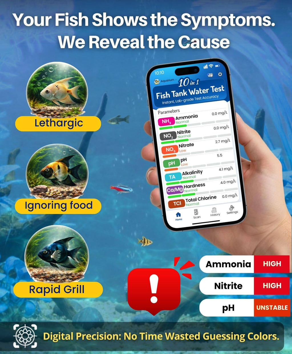App-Enabled 10-in-1 Aquarium Water Test Kit Y80477