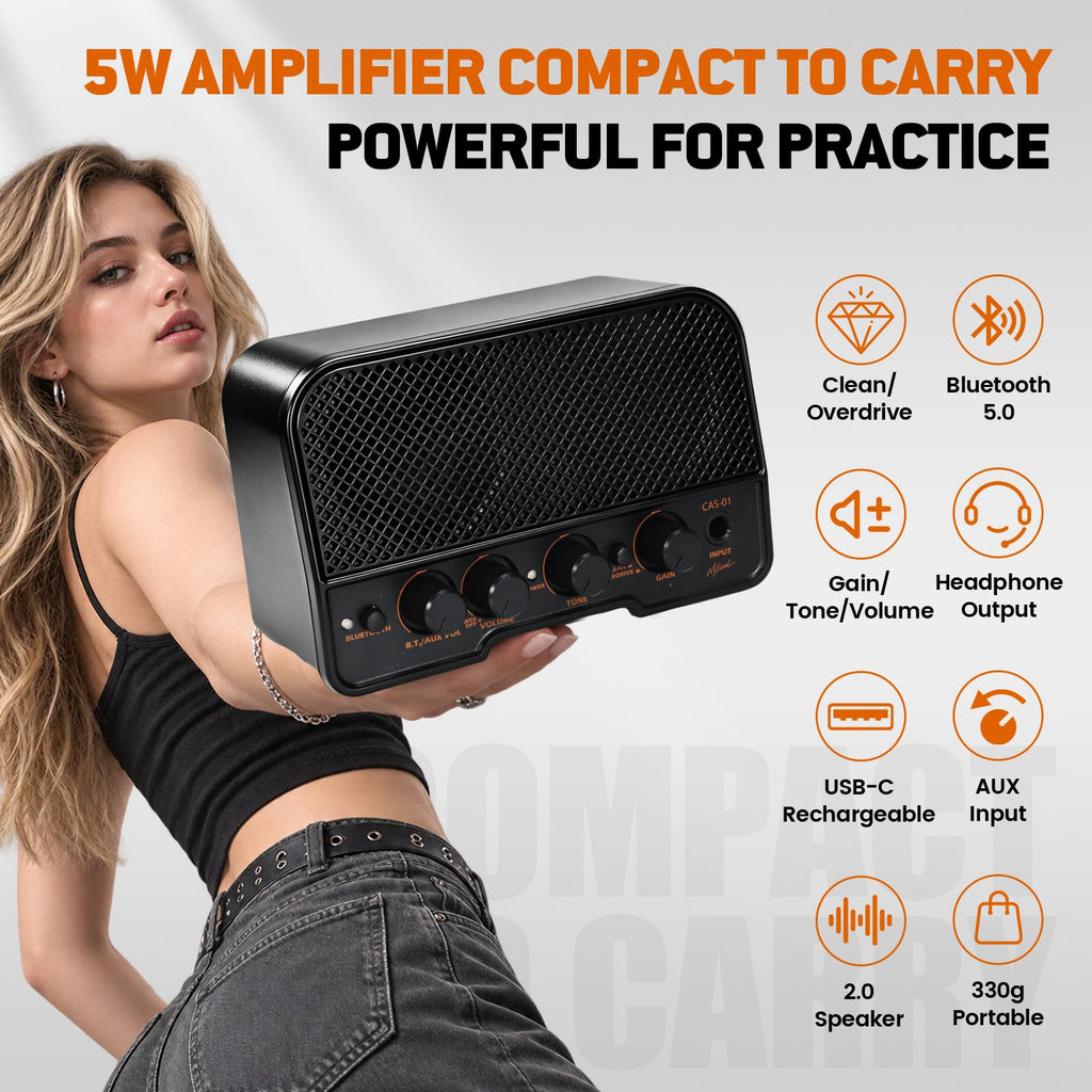 39" Beginner Electric Guitar Starter Kit with Amp Black R2692