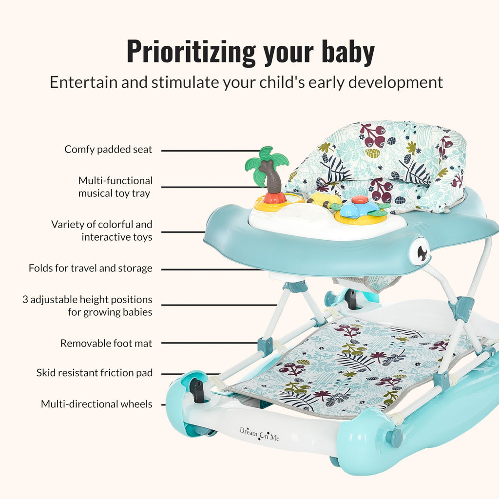 2-in-1 Foldable Baby Walker with Adjustable Height E31813