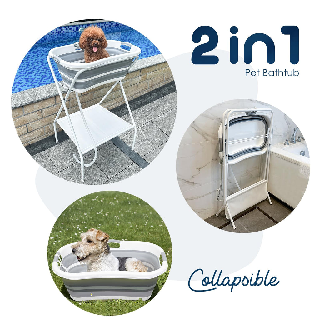 2 in 1 Collapsible Portable Dog Bath Tub I62134