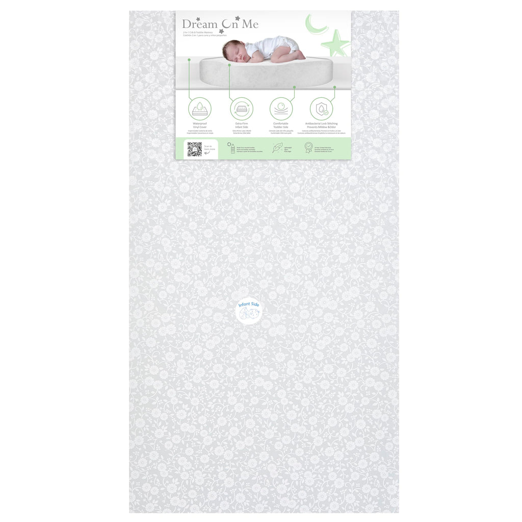 Grey Dual-Sided Crib and Toddler Bed Mattress X101