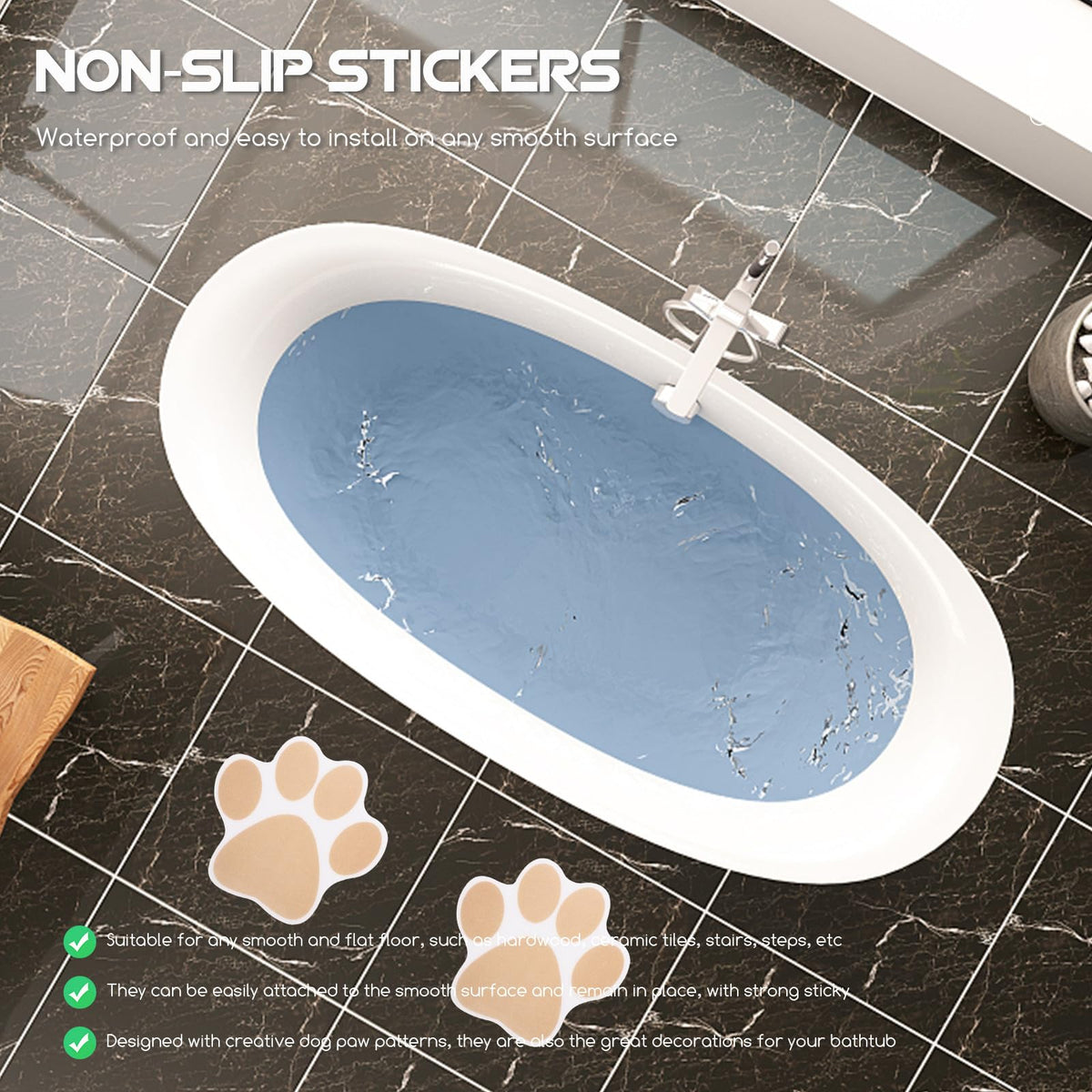 Dog Paw Bathtub Stickers PEVA Anti Slip Decal G738135