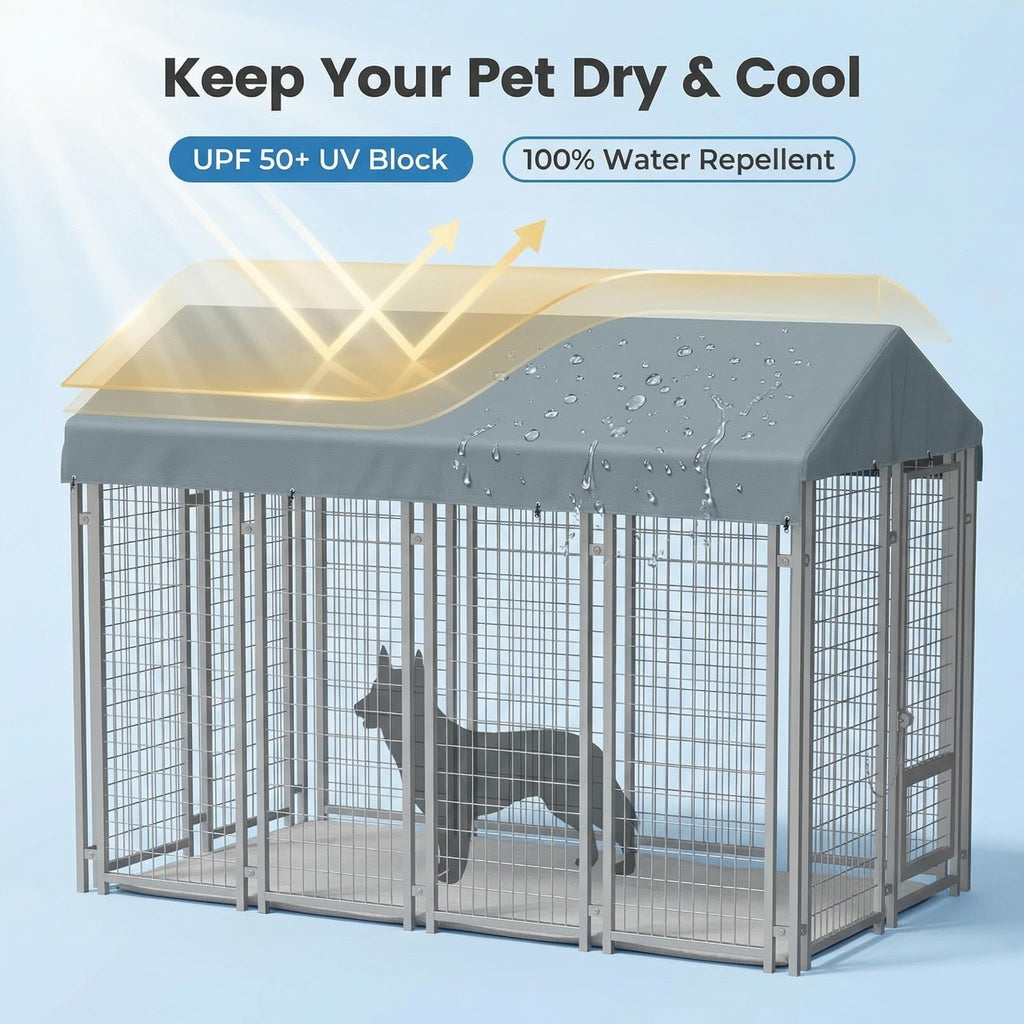 Gray Dog Kennel Cover 10' x 5' V374723