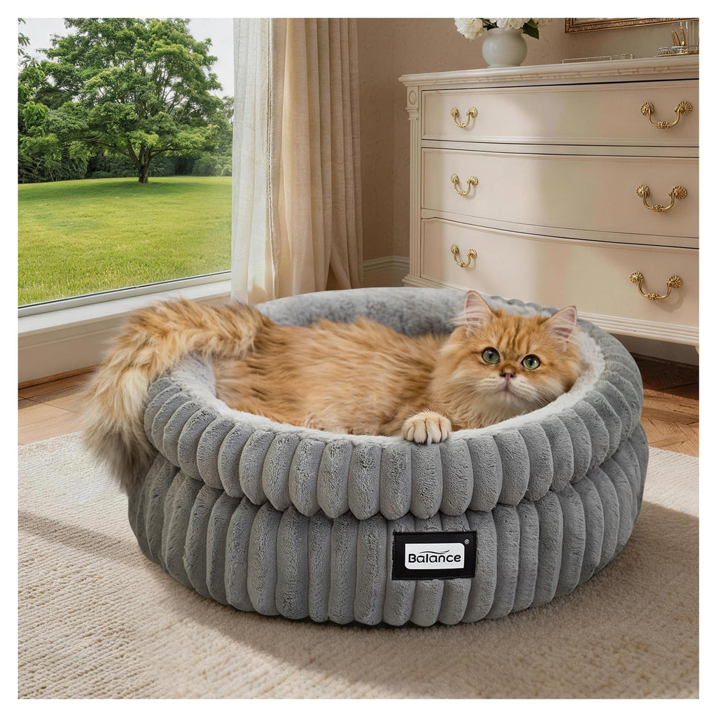 Washable Round Plush Cat Bed I2345