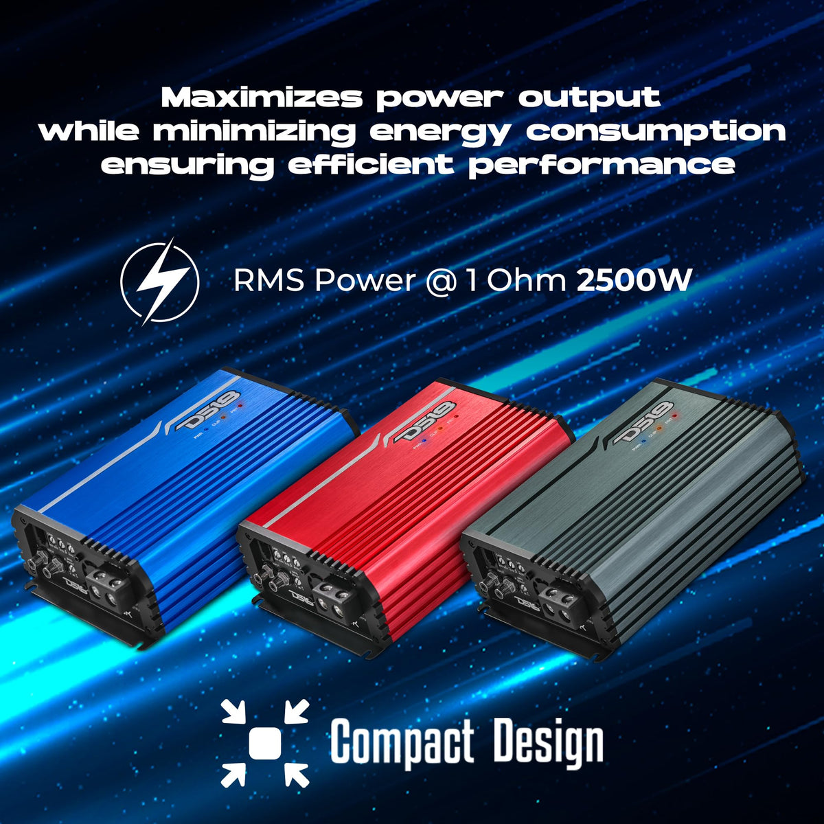 Compact Full-Range Class D 1-Channel Amplifier 2,500 Watts RMS Monoblock C625