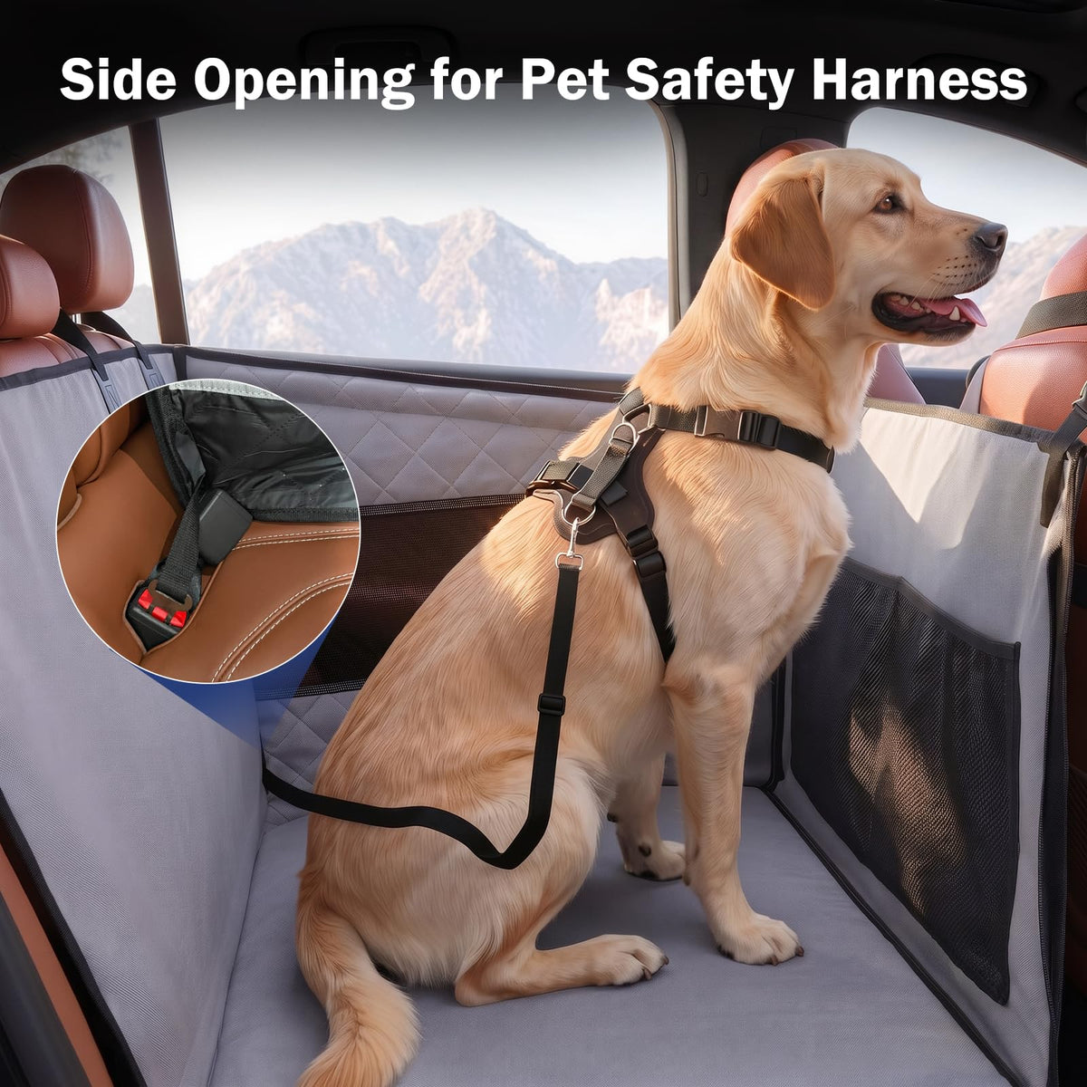 Waterproof Dog Car Seat with Storage Pocket L3345
