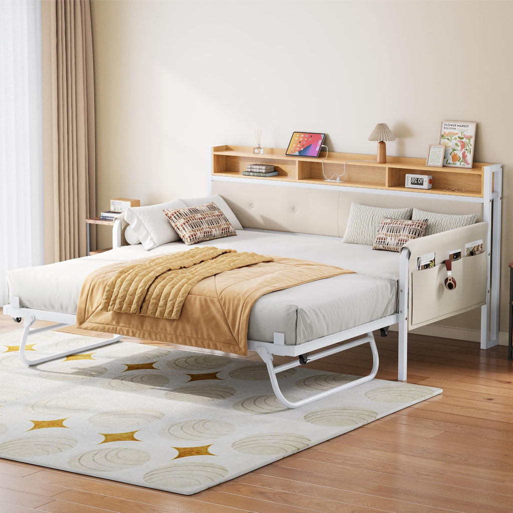 White Daybed with Trundle B54619