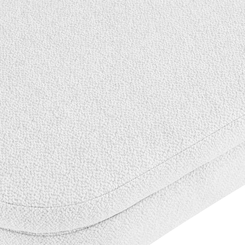 White Linen Fabric Upholstered Storage Bench with Solid Wood Legs D737