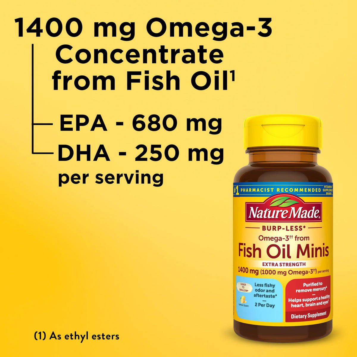 Fish Oil Omega 3 1400 mg Minis 60 Softgels I785244
