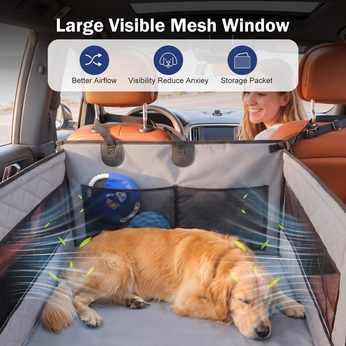 Waterproof Dog Car Seat with Storage Pocket L3345