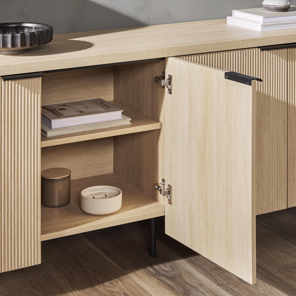69 Inch Coastal Oak Sideboard Buffet W3267