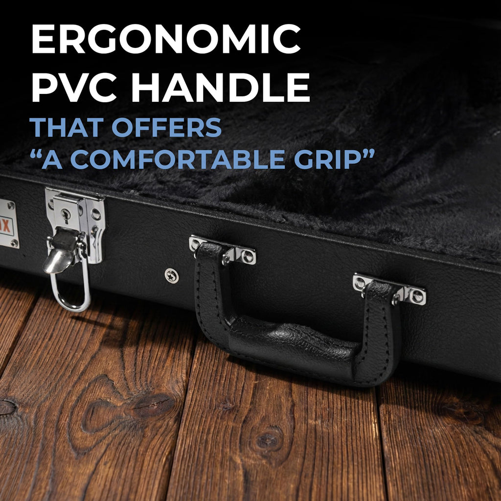 Electric Guitar Hard Case with Lock and Key, Black D75962
