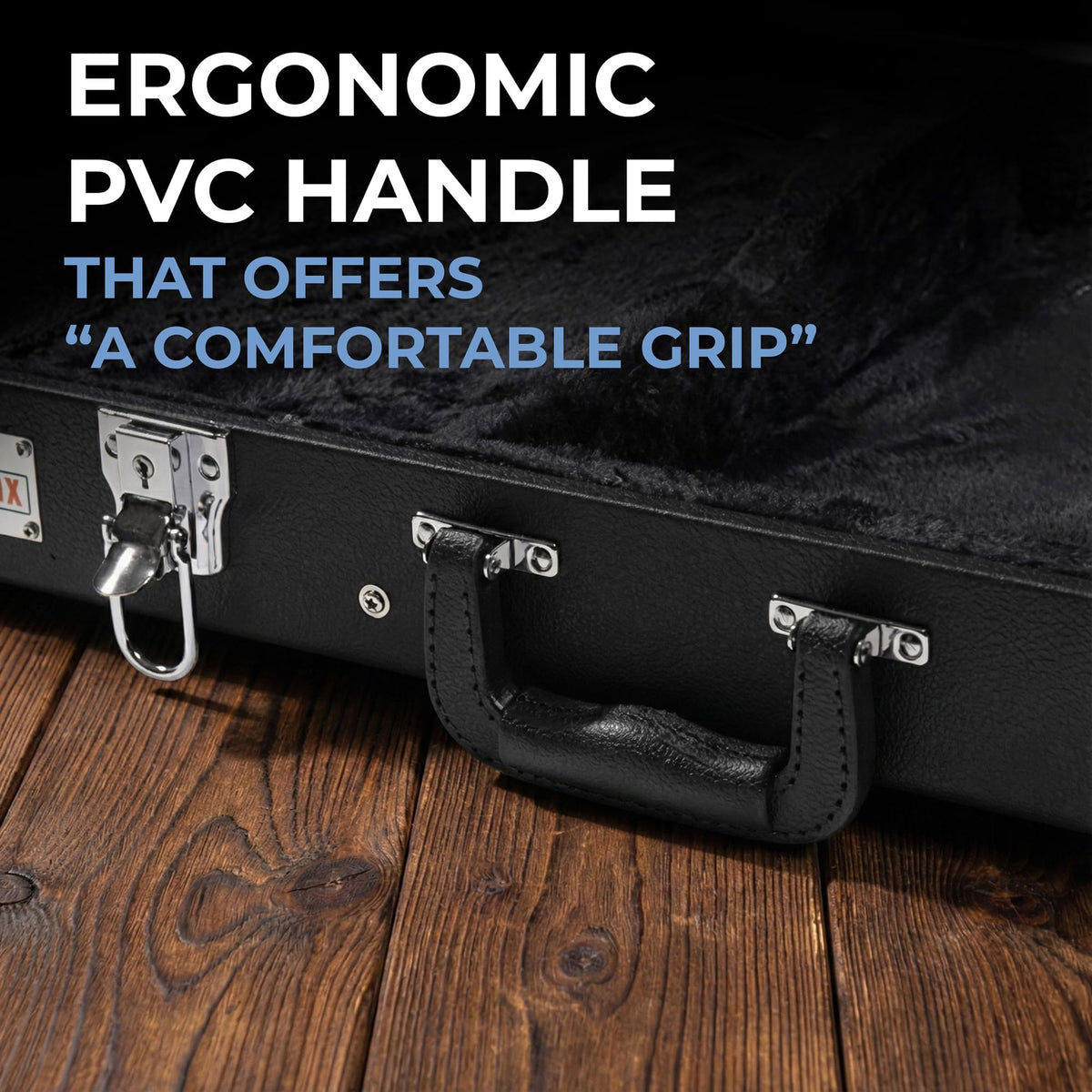 Electric Guitar Hard Case with Lock and Key, Black D75962