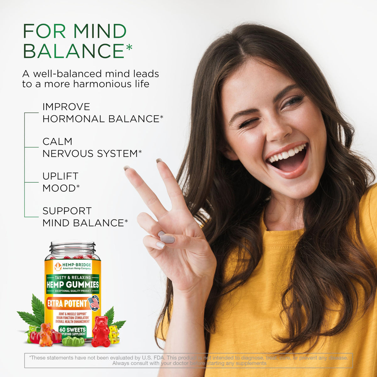 Hemp Gummies with Omega 3 6 9, 60 Count G47583
