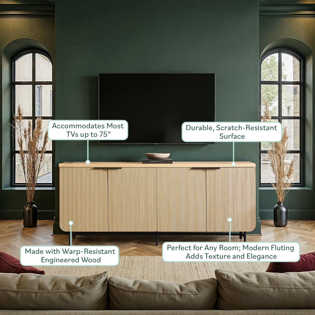 69 Inch Coastal Oak Sideboard Buffet W3267