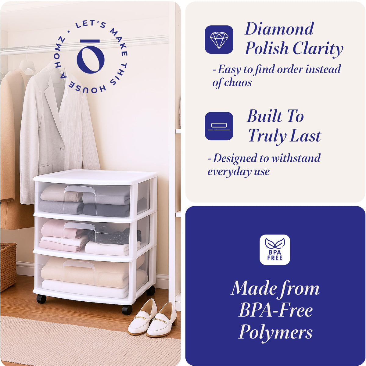 White 3-Tier Storage Cart 2 Pack K1632