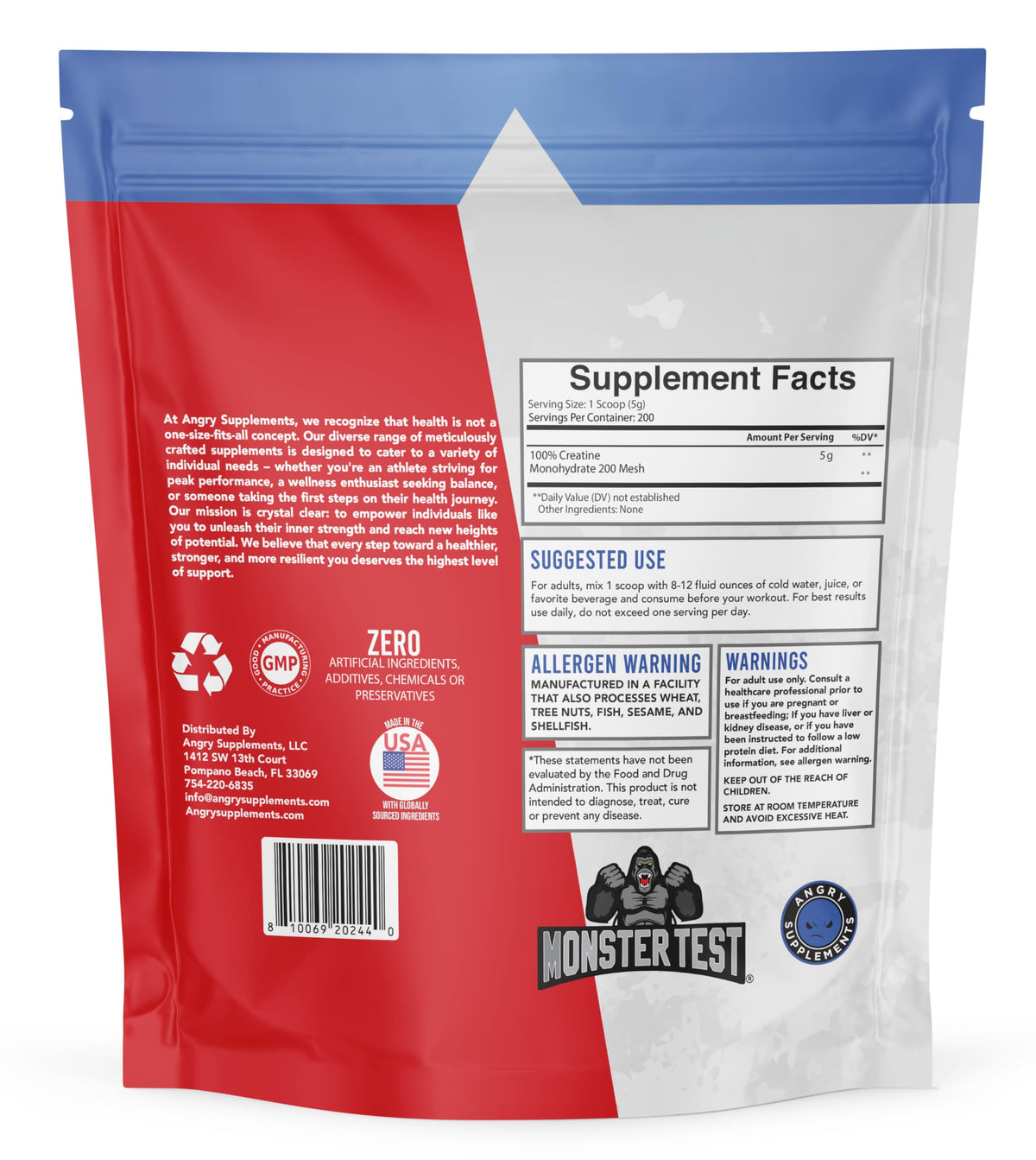 Unflavored Creatine Monohydrate Powder 1 Kilo Z29671