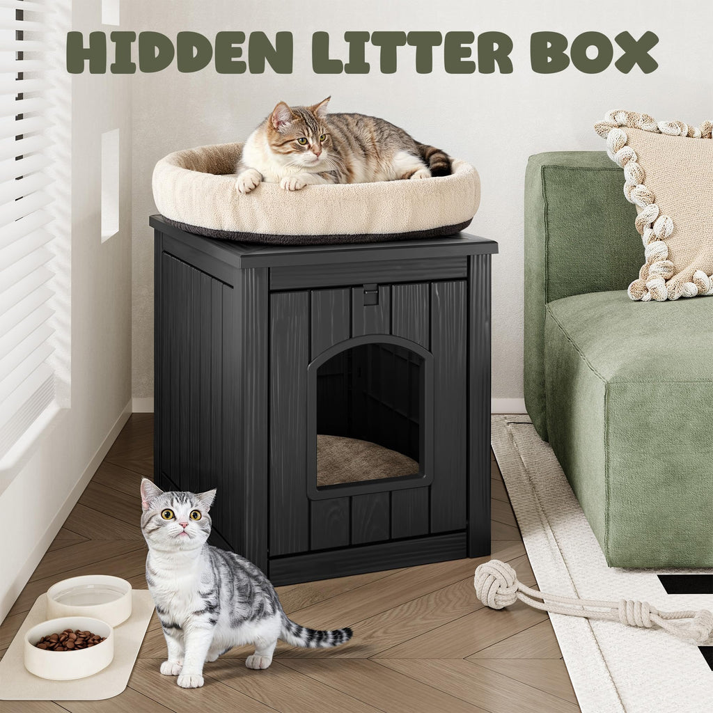 Weatherproof Resin Cat House with Hidden Litter Box S1846