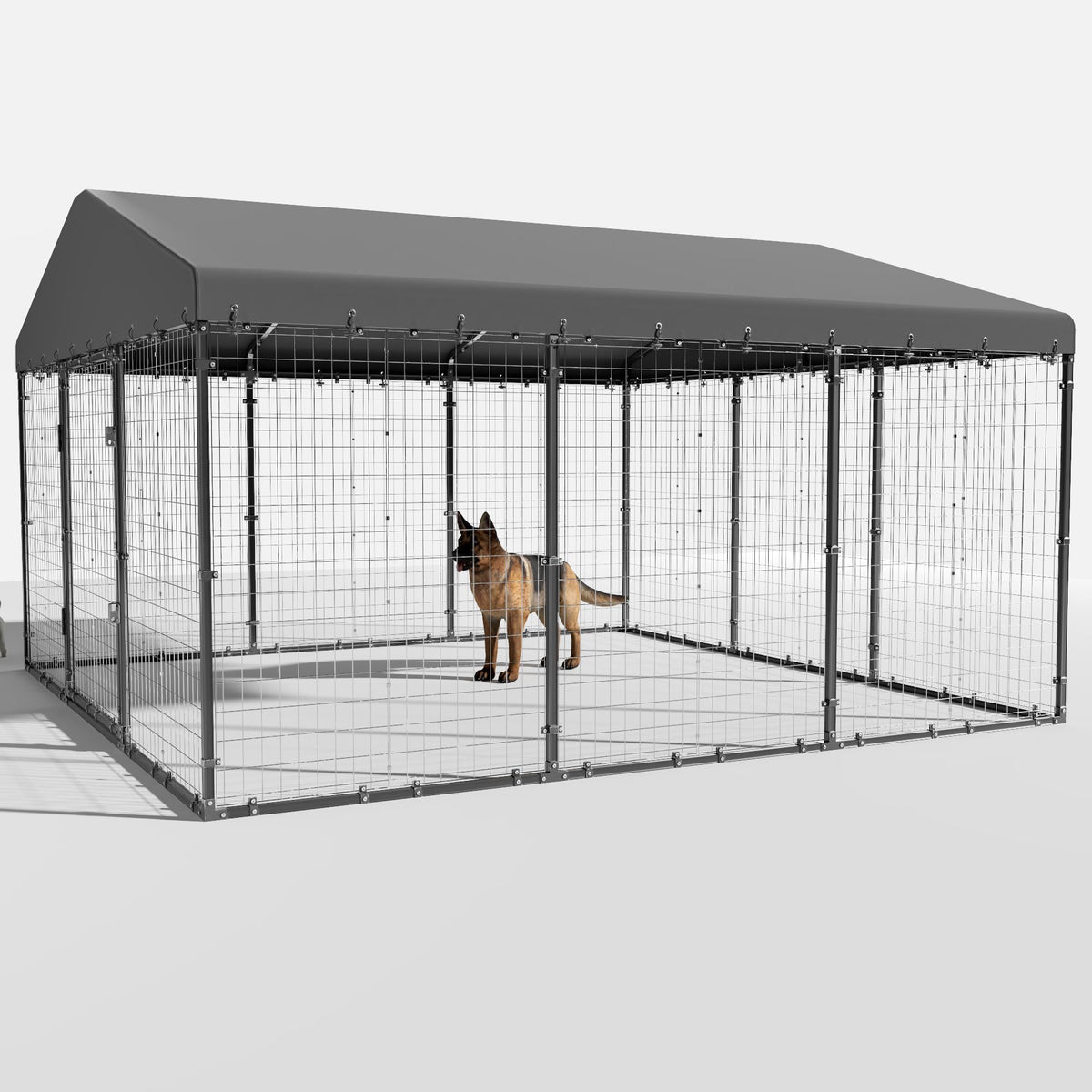 10x10x6 FT Heavy Duty Dog Kennel with Roof W502018