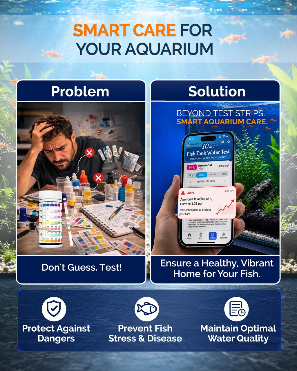 App-Enabled 10-in-1 Aquarium Water Test Kit Y80477