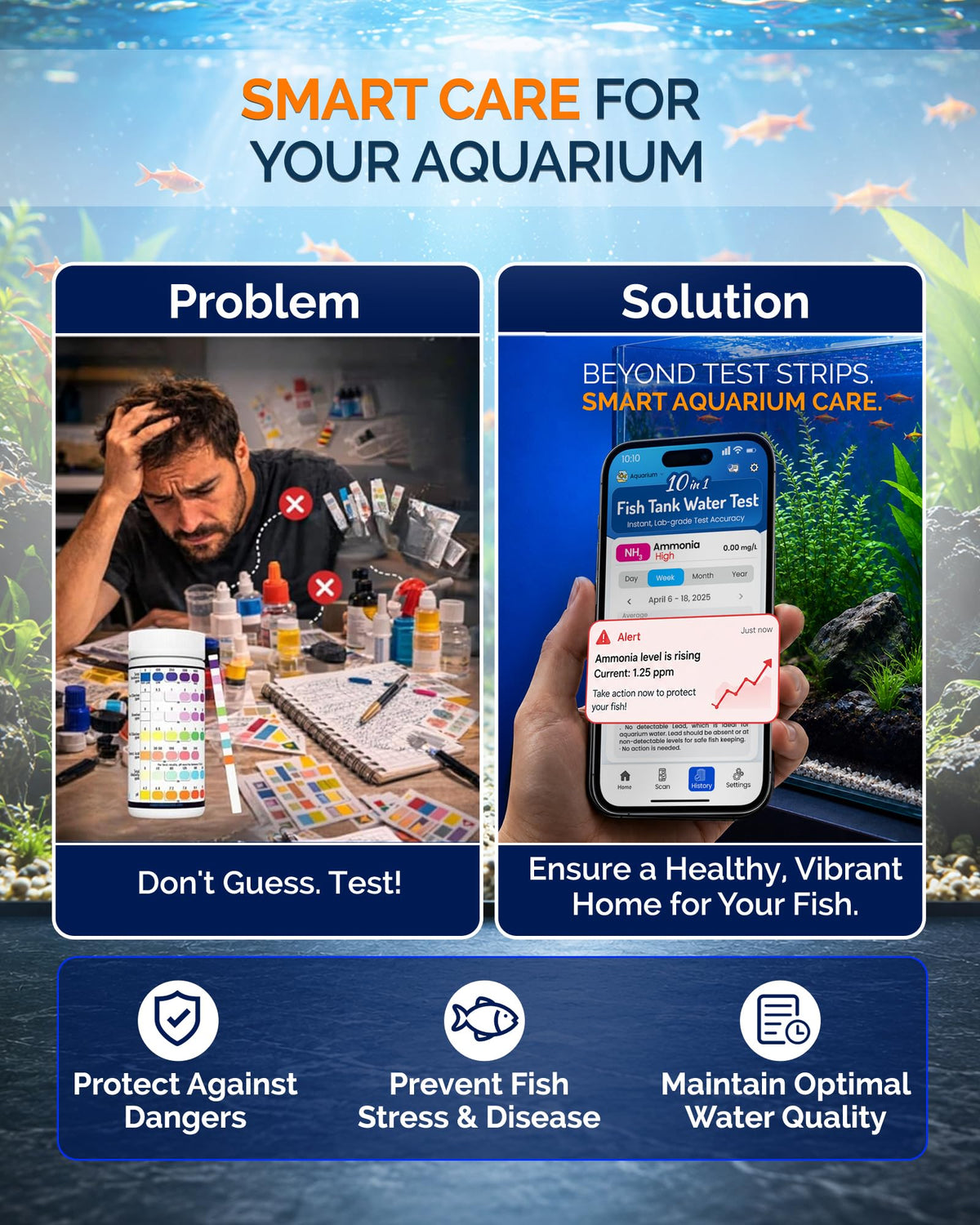 App-Enabled 10-in-1 Aquarium Water Test Kit Y80477