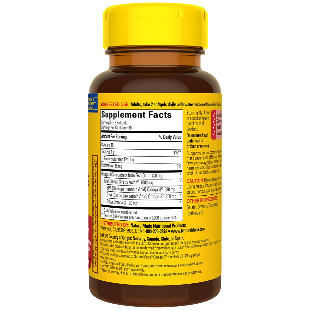 Fish Oil Omega 3 1400 mg Minis 60 Softgels I785244