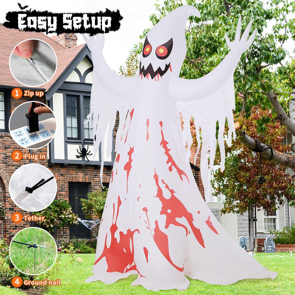 8.2 FT Inflatable Ghost with LED Lights W99822