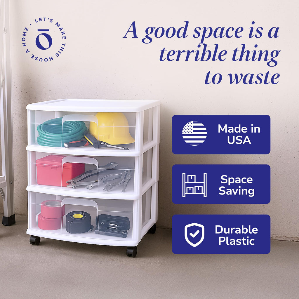 White 3-Tier Storage Cart 2 Pack K1632