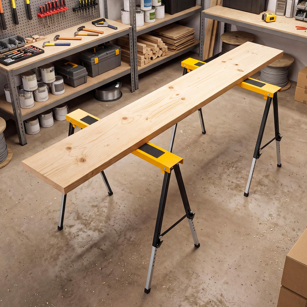 2 Pack Heavy Duty Metal Folding Saw Horses I252214