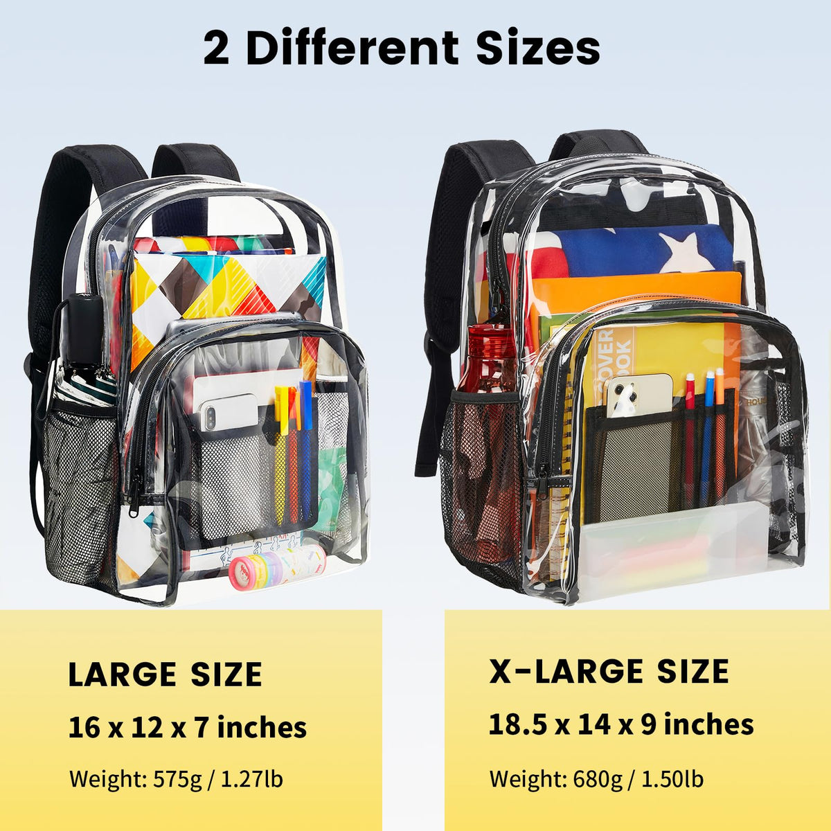 Clear Heavy Duty Black Backpack M284760