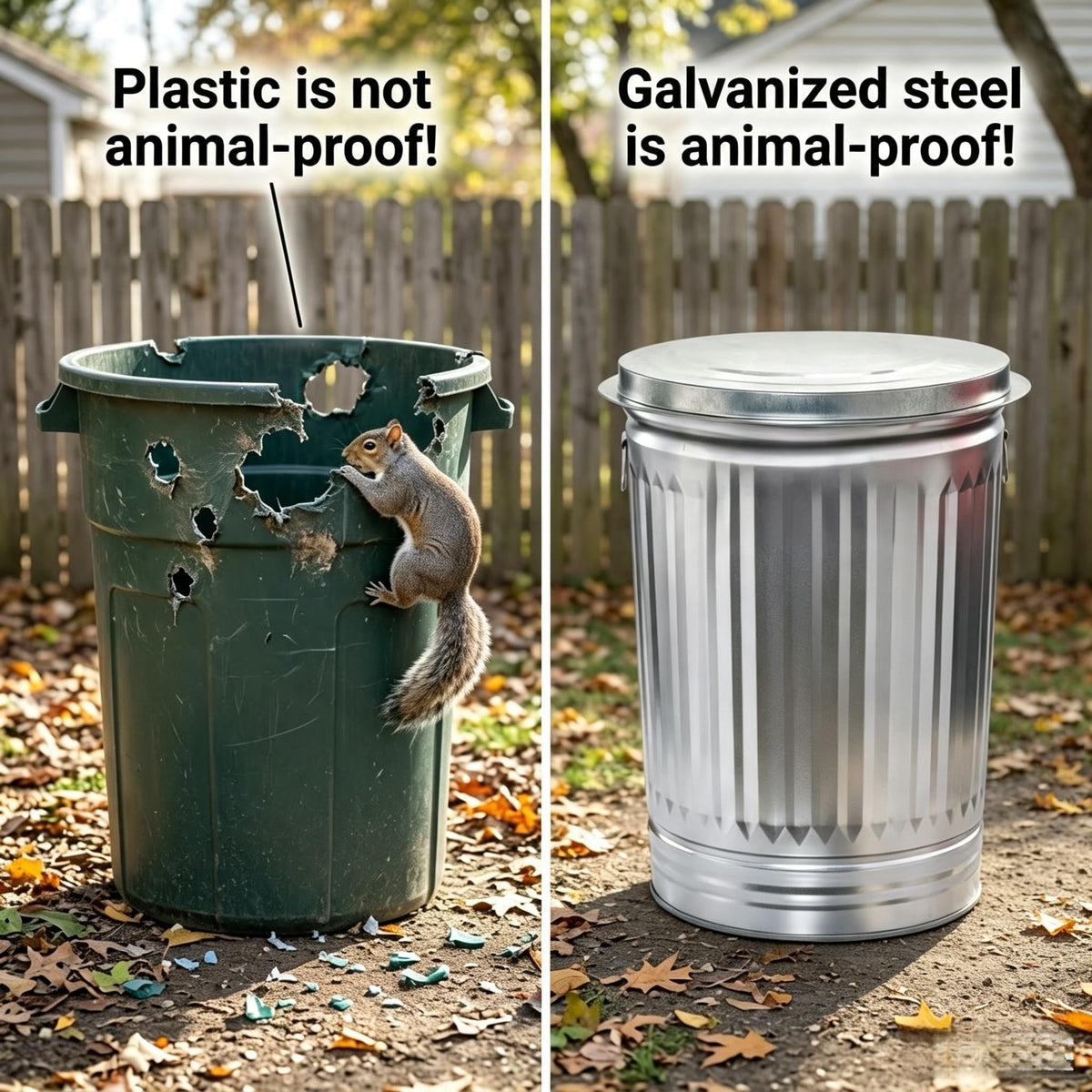 31 Gallon Heavy Duty Galvanized Metal Trash Can with Lid F556