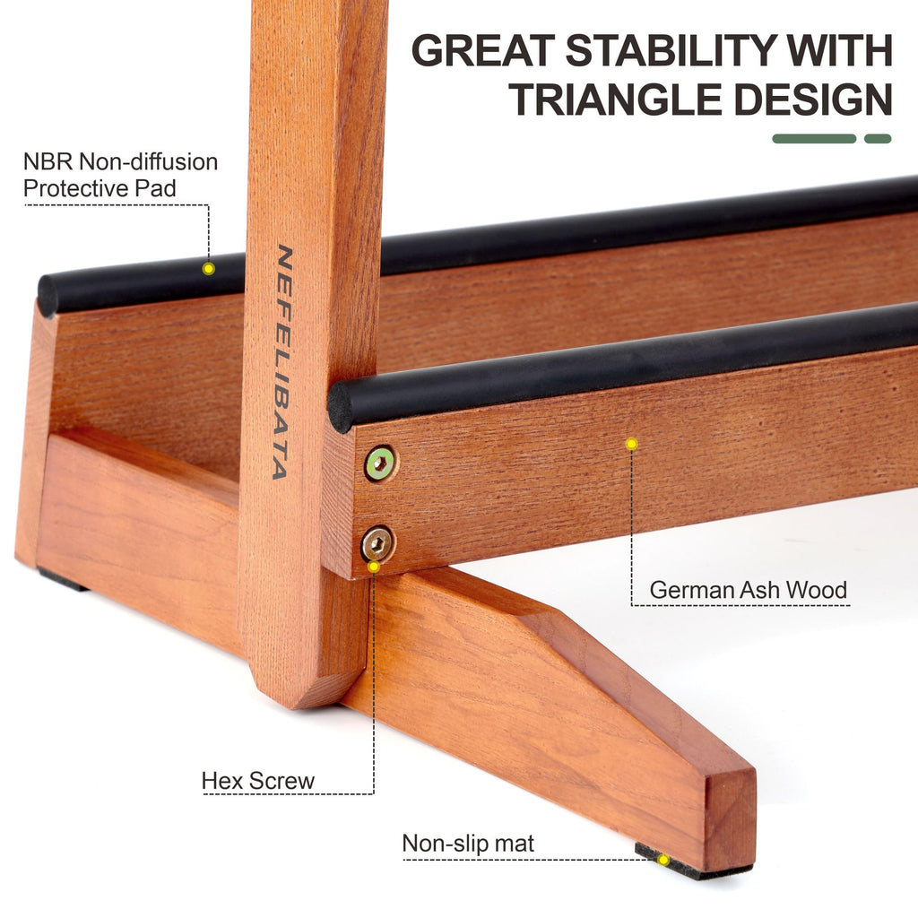 5 Holders Wooden Guitar Stand Floor Rack Q302888