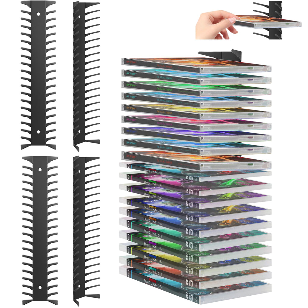 4 Pack Wall Mount Metal DVD Shelf F815809