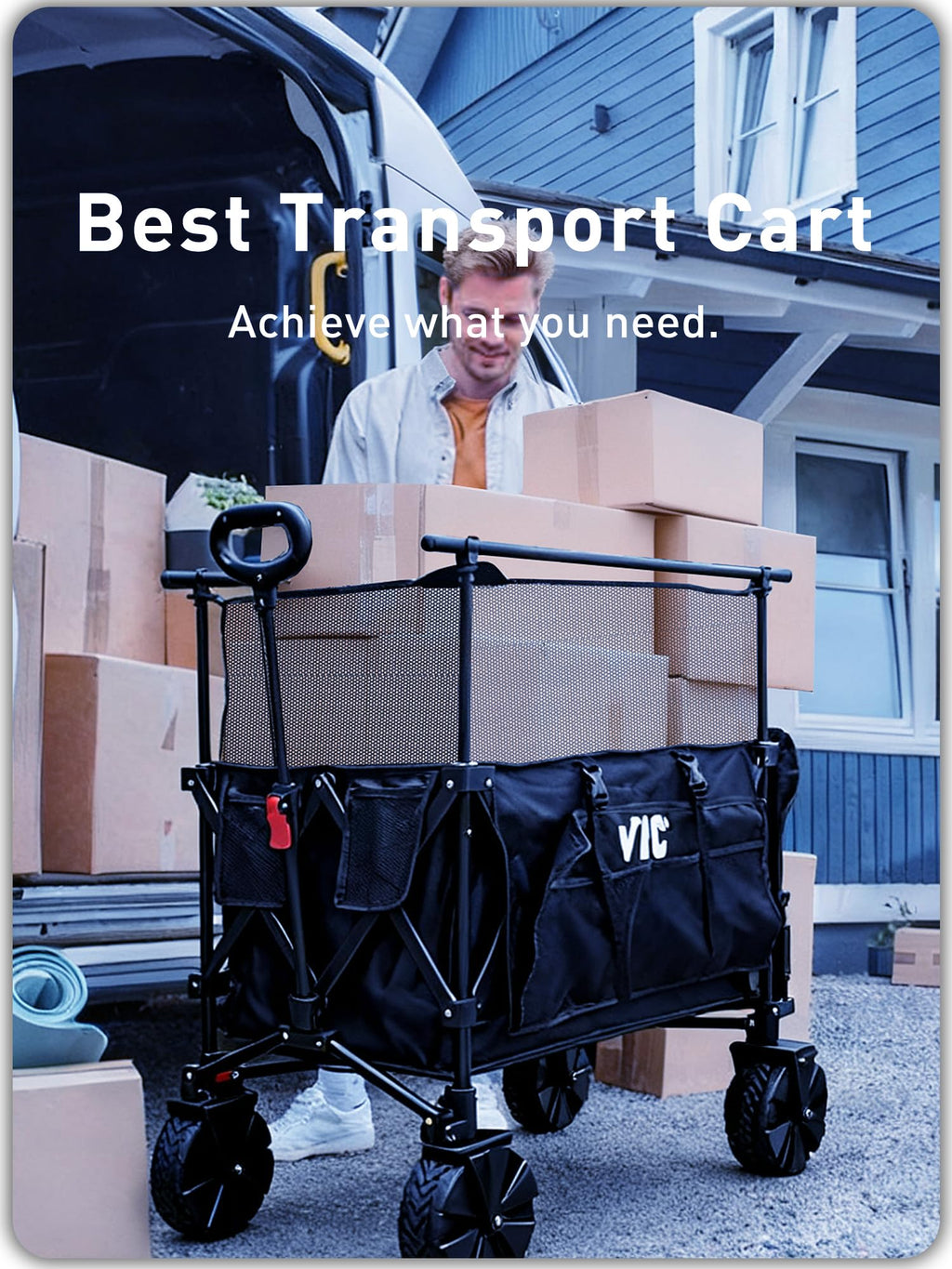 700L Double Tabletop Wagon with Big Wheel C8522