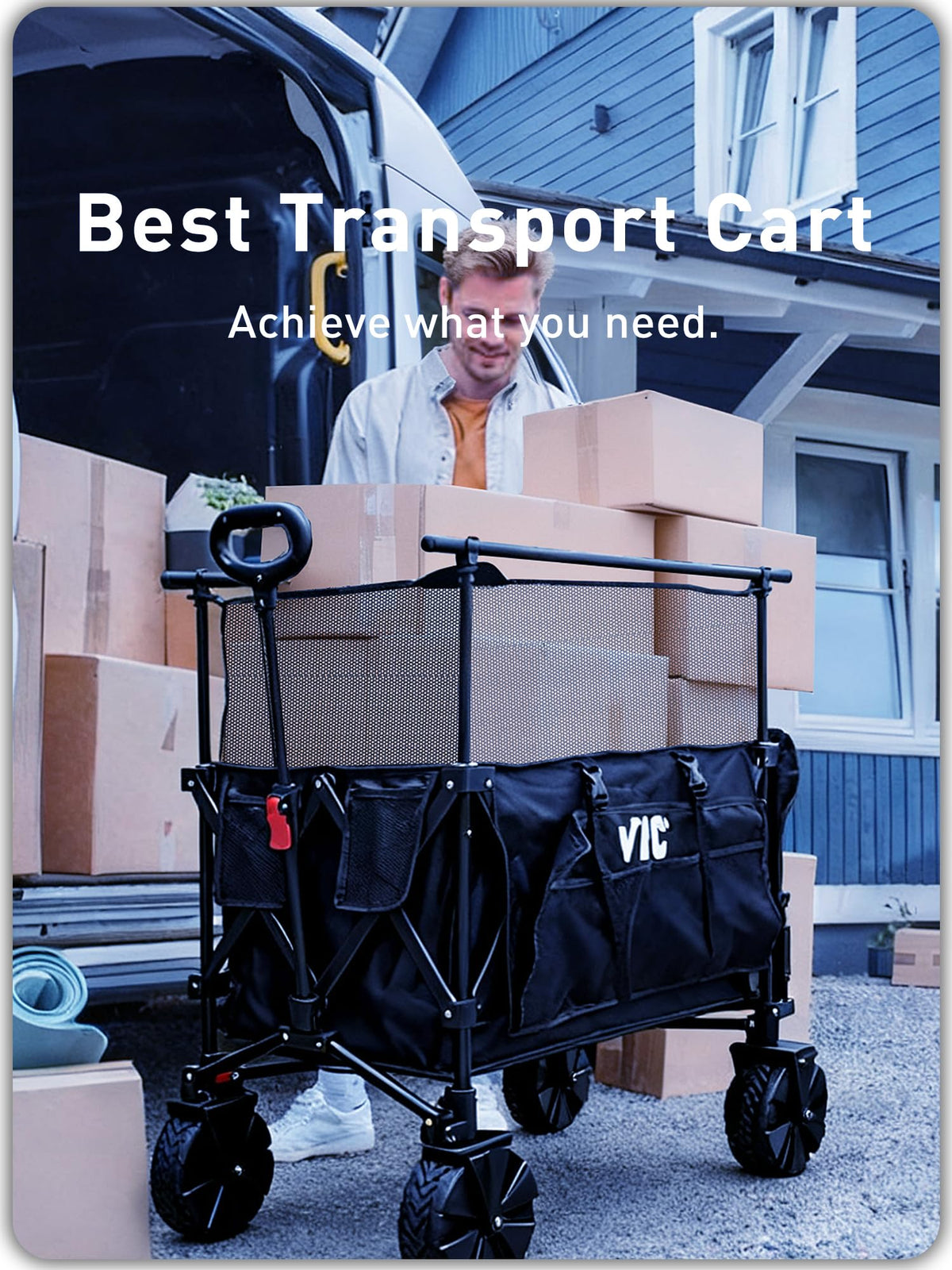 700L Double Tabletop Wagon with Big Wheel C8522