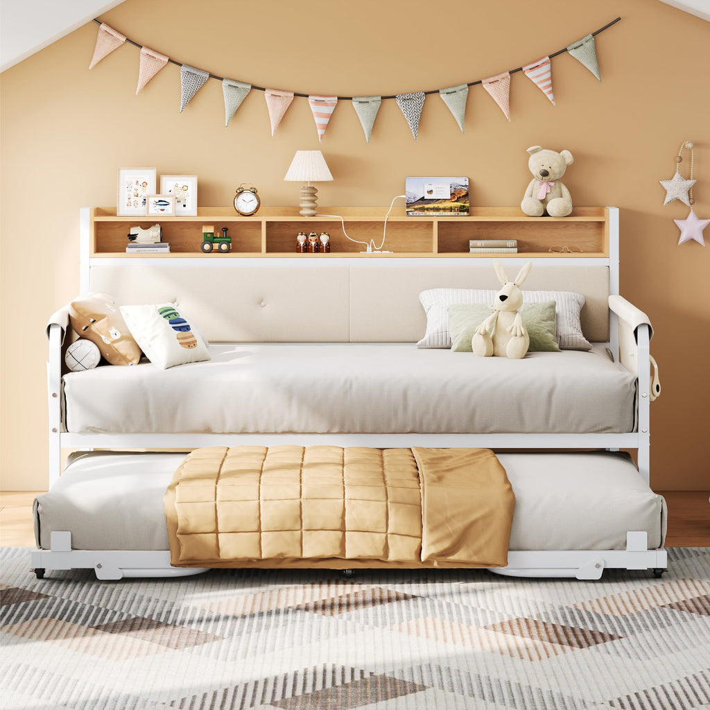 White Daybed with Trundle B54619