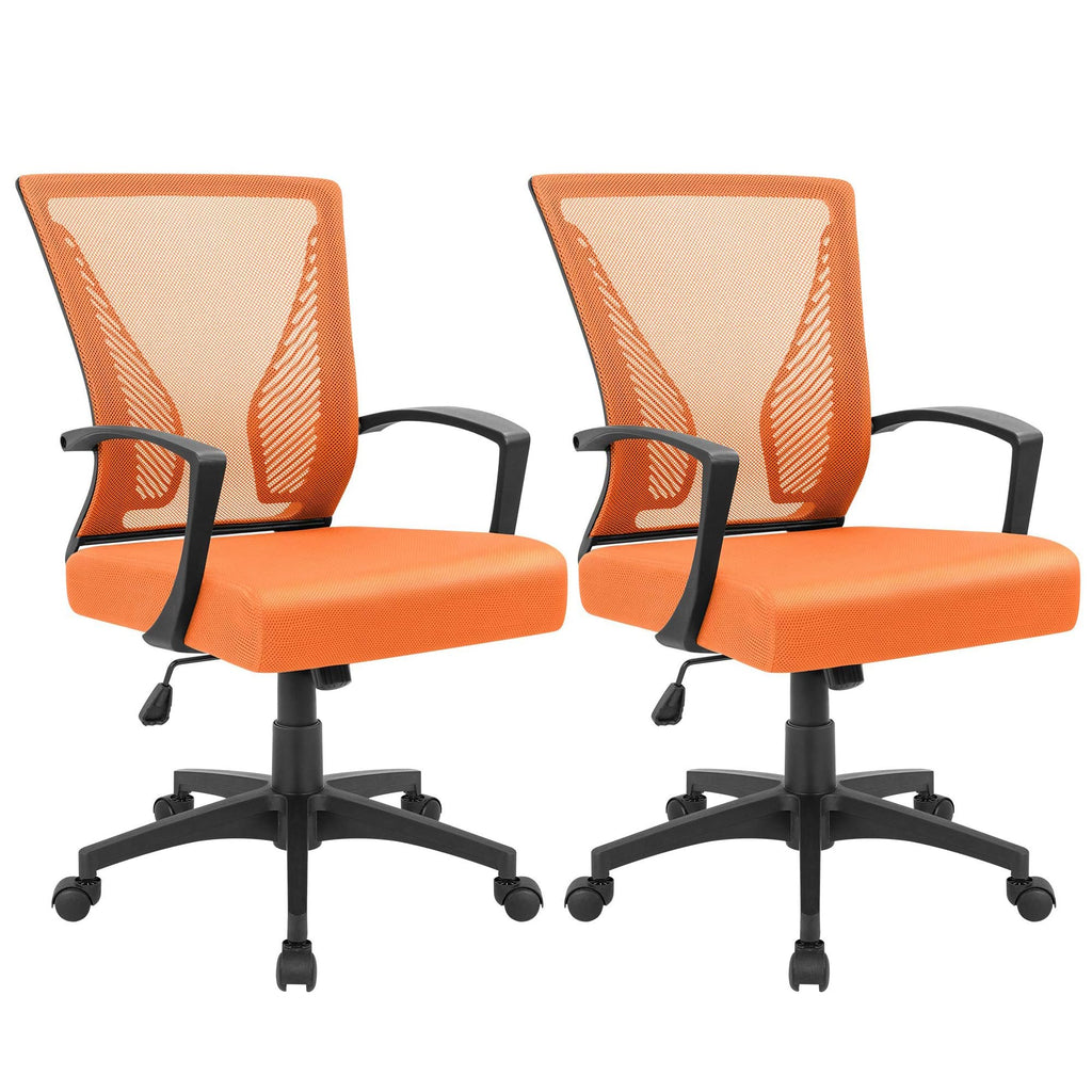 Orange Mesh Ergonomic Office Chair with Armrest Y29723